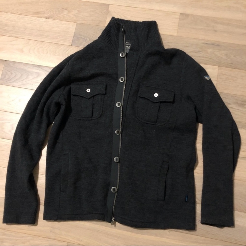 Men's Kuhl Spy Wool Sweater Jacket- Large